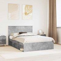 Berkfield Home Bed Frame with Headboard Concerte 140 x 200 cm Solid Pine Wood in Grey