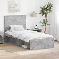 Berkfield Home Bed Frame with Headboard Concerte 90 x 200 cm Solid Pine Wood in Grey