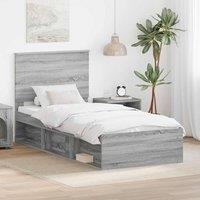 Berkfield Home Bed Frame Grey Sonoma 90 x 200 cm Solid Pine Wood