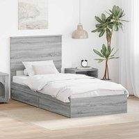Berkfield Home Storage Bed Grey Sonoma 100 x 200 cm Engineered Wood
