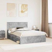 Berkfield Home Bed Frame with Headboard Concerte 140 x 200 cm Solid Pine Wood in Grey