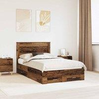 Berkfield Home Bed Frame with Drawer with Headboard Manual Engineered Wood in Brown