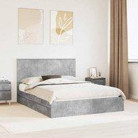 Berkfield Home Storage Bed Concrete Grey 150 x 200 cm Engineered Wood