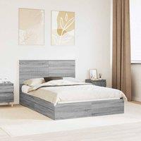 Berkfield Home Storage Bed Grey Sonoma 140 x 200 cm Engineered Wood