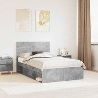Berkfield Home Bed Frame Concerte Grey 135 x 190 cm Solid Pine Wood