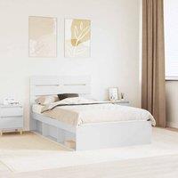 Berkfield Home Bed Frame with Headboard White 120 x 200 cm Solid Pine Wood