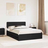 Berkfield Home Bed Frame with Drawer Black 160 x 200 cm Engineered Wood
