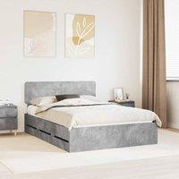 Berkfield Home Bed Frame Concrete Grey 150 x 200 cm Engineered Wood