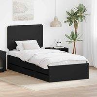 Berkfield Home Bed Frame with Drawer Black 100 x 200 cm Engineer Wood