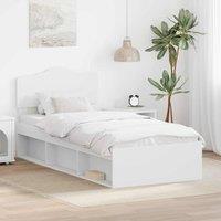 Berkfield Home Bed Frame with Headboard White 75 x 190 cm Solid Pine Wood