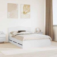 Berkfield Home Bed Frame with Drawer White 140 x 190 cm Engineer Wood