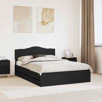 Berkfield Home Bed Frame with Drawer Black 140 x 190 cm Engineer Wood