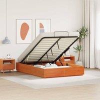 Berkfield Home Ottoman Bed Frame with Storage Wax Brown 160 x 200 cm