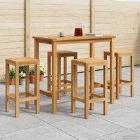 Berkfield Home Outdoor Bar Set 5 pcs Untreated Solid Teak Wood in Brown