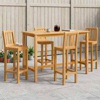 Berkfield Home Outdoor Bar Set 5 pcs Natural Solid Teak Wood in Brown