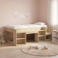 Berkfield Home Kids'Bed Frame with Storage Sonoma Oak 98.5 x 200 cm in Brown