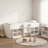Berkfield Home Loft Bed Frame with Cabinet 3 pcs White Engineered Wood