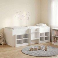 Berkfield Home Loft Bed Frame with Cabinet 3 pcs White Engineered Wood