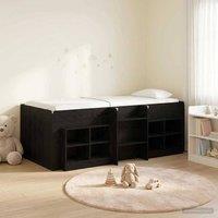 Berkfield Home Loft Bed Frame with Cabinet 3 pcs Black Engineered Wood