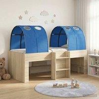 Berkfield Home Bed with Tunnel 3 pcs Sonoma & Blue Engineered Wood in Brown