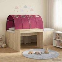 Berkfield Home Bed with Tunnel 3 pcs Artisian Oak & Red Engineered Wood in Brown