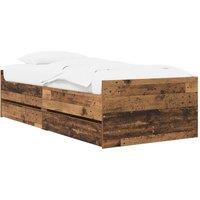 Berkfield Home Bed Frame with Storage Old Wood 80 x 200 cm Engineered Wood in Brown