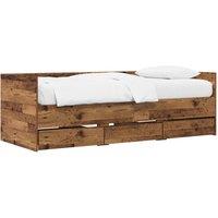 Berkfield Home Bed Frame with Storage Old Wood 80 x 200 cm Engineered Wood in Brown