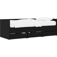Berkfield Home Bed Frame with Storage Black Oak 80 x 200 cm Engineered Wood