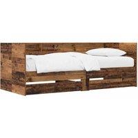 Berkfield Home Bed Frame with Storage Old Wood 80 x 200 cm Engineered Wood in Brown