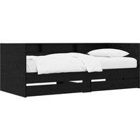 Berkfield Home Bed Frame with Storage Black Oak 80 x 200 cm Engineered Wood