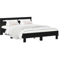 Berkfield Home Bed Frame Black Oak 120 x 190 cm Engineered Wood