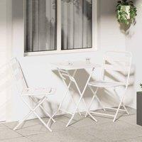 Berkfield Home Garden Bistro Set Folding 3 pcs White Steel