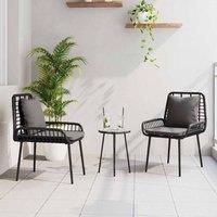 Berkfield Home Garden Dining Set 3 pcs Black & Anthracite Poly Rattan