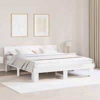 Berkfield Home Bed Frame with Headboard White 180 x 200 cm Solid Pine Wood