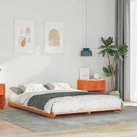 Berkfield Home Bed Frame Wax Brown 140 x 220 cm Solid Pine Wood