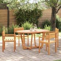 Berkfield Home 5 Piece Garden Dining Set Solid Wood Acacia in Brown