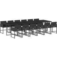 Berkfield Home Garden Dining Set | Black | PE Rattan | 13-piece set for 12 people