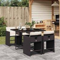 Berkfield Home Garden Dining Set | Black & cream white