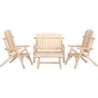 Berkfield Home 4 Piece Garden Lounge Set Solid Wood Spruce in Brown
