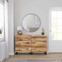 Berkfield Home Sideboards 2 pcs 60x33x75 cm Rough Mango Wood in Brown | Size: 60 x 33 x 75 cm