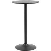 netfurniture Hampton Tall Round Bar Table with Black Ash Top & Matt Black Base