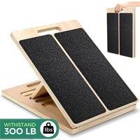 Nordara Wooden Slant Board Calf Stretcher for Yoga Workout Incline Board in Black