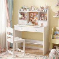 SPETLEK Complete Kids Study Set with Matching Desk & Chair in White | Size: 0.6m2