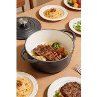Garden Sanctuary 5L Enameled Cast Iron Dutch Oven Pot with Lid in Black