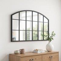 Garden Sanctuary Arched Wall Mirror for Decor Modern Black Framed Wall Mirror