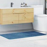 Berkfield Home Bath Mat Rectangular Blue 70x120 cm Polypropylen Non-Slip | Size: Medium