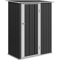 Rolipo 5 x 3ft Metal Garden Shed with Sloped Roof & Lockable Door, Grey