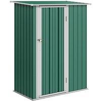 Rolipo 5 x 3ft Metal Garden Shed with Sloped Roof & Lockable Door, Green
