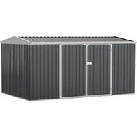 Rolipo 14 x 8ft Metal Garden Shed with Lockable Door, Grey