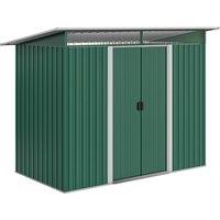 Rolipo 8.5 x 4ft Metal Garden Shed with Skylight Panels & Double Doors, Green